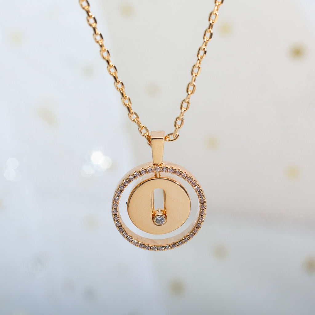 [Lumi]LUCKY MOVE PM NECKLACE PINK GOLD DIAMOND