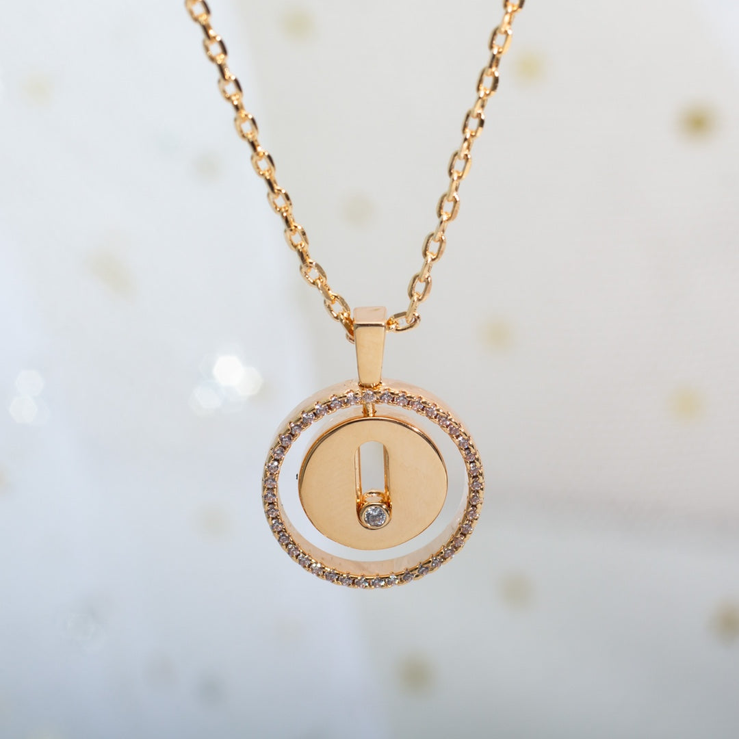 [Lumi]LUCKY MOVE PM NECKLACE PINK GOLD DIAMOND