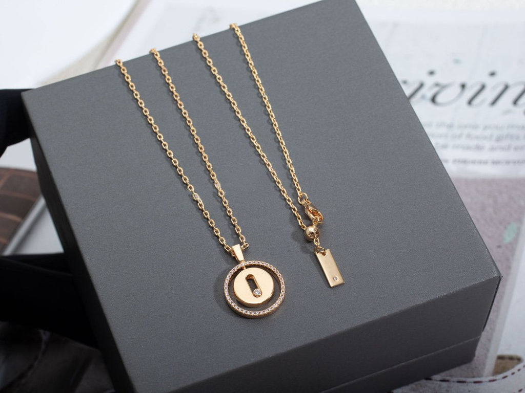 [Lumi]LUCKY MOVE PM NECKLACE PINK GOLD DIAMOND