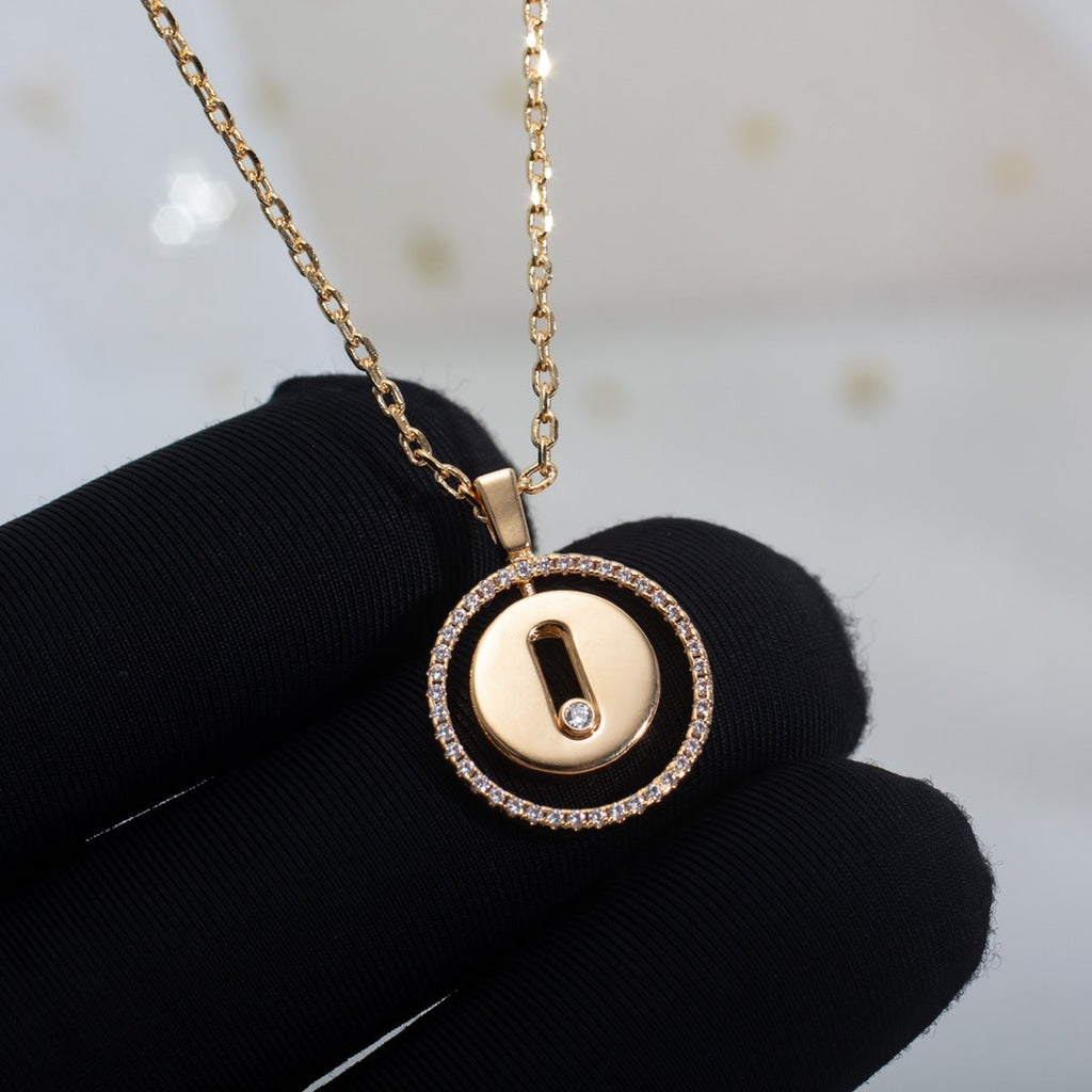 [Lumi]LUCKY MOVE PM NECKLACE PINK GOLD DIAMOND
