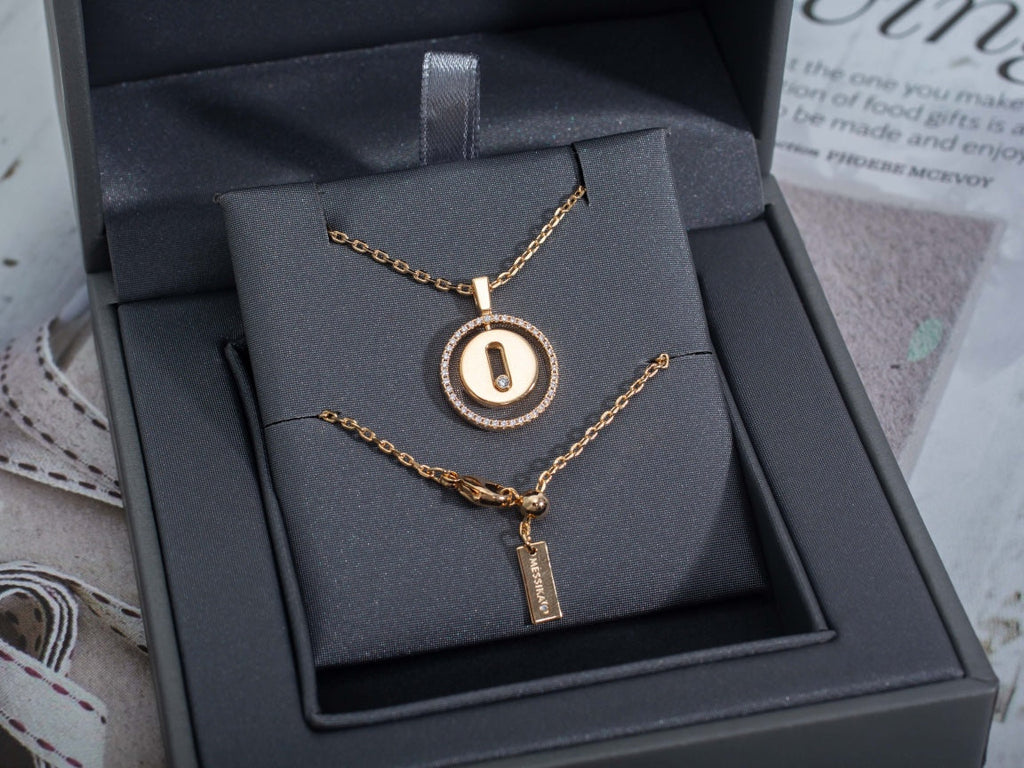 [Lumi]LUCKY MOVE PM NECKLACE PINK GOLD DIAMOND