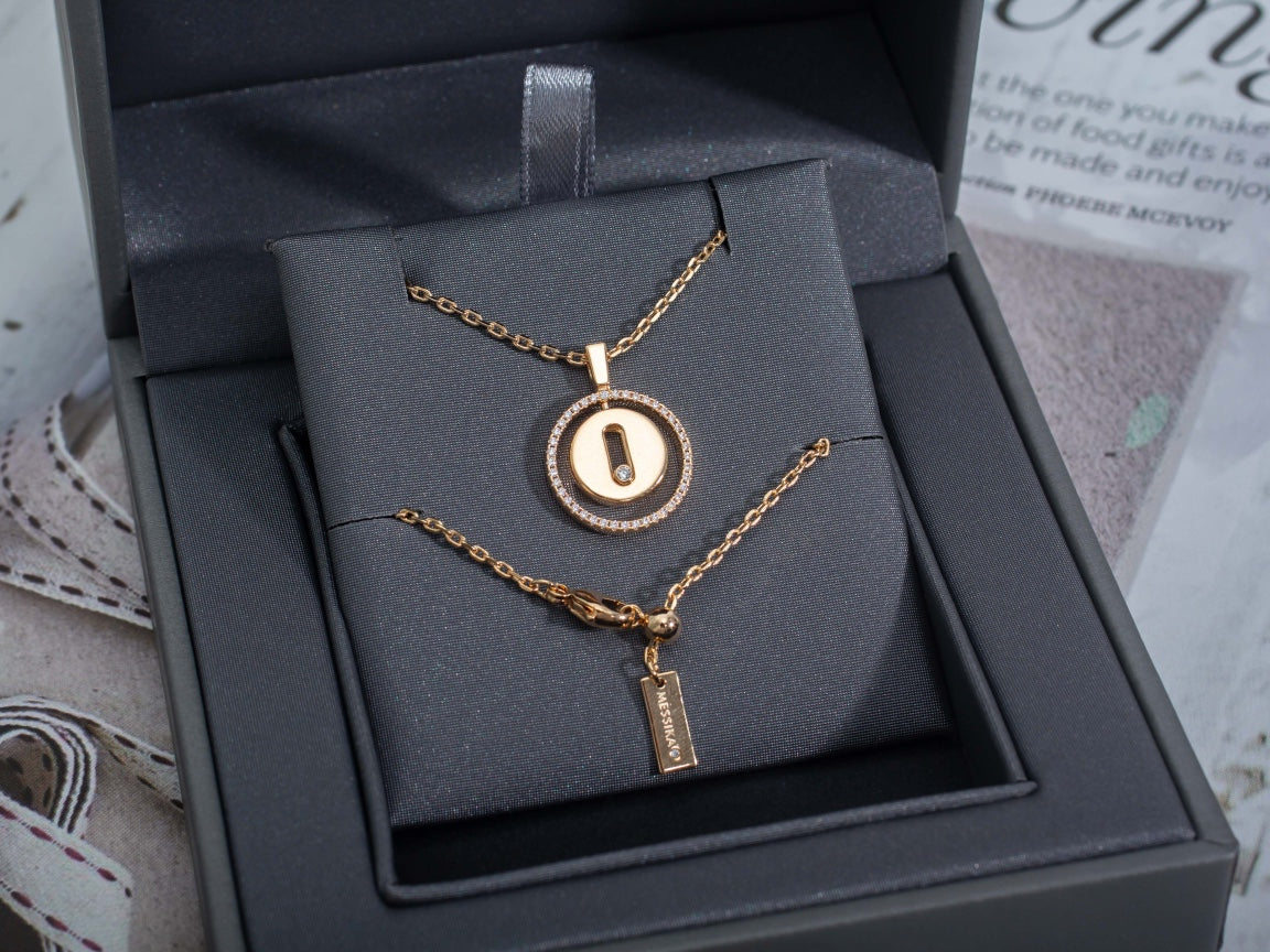 [Lumi]LUCKY MOVE PM NECKLACE PINK GOLD DIAMOND