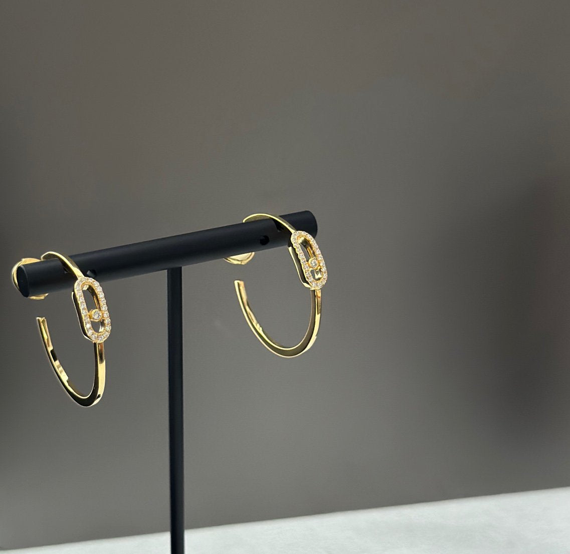 [Lumi]CREOLES MOVE UNO PM DIAMOND EARRINGS