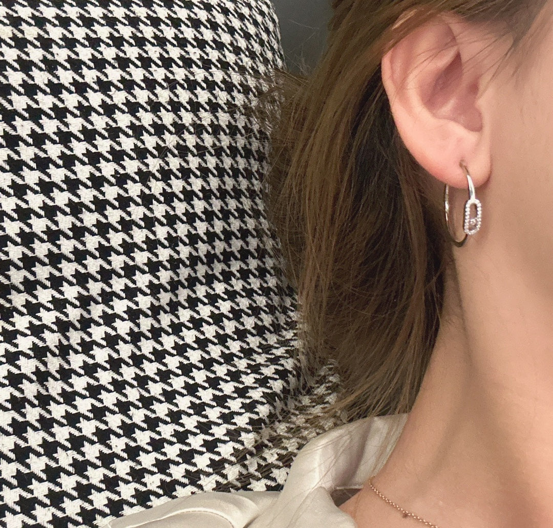 [Lumi]CREOLES MOVE UNO PM DIAMOND EARRINGS