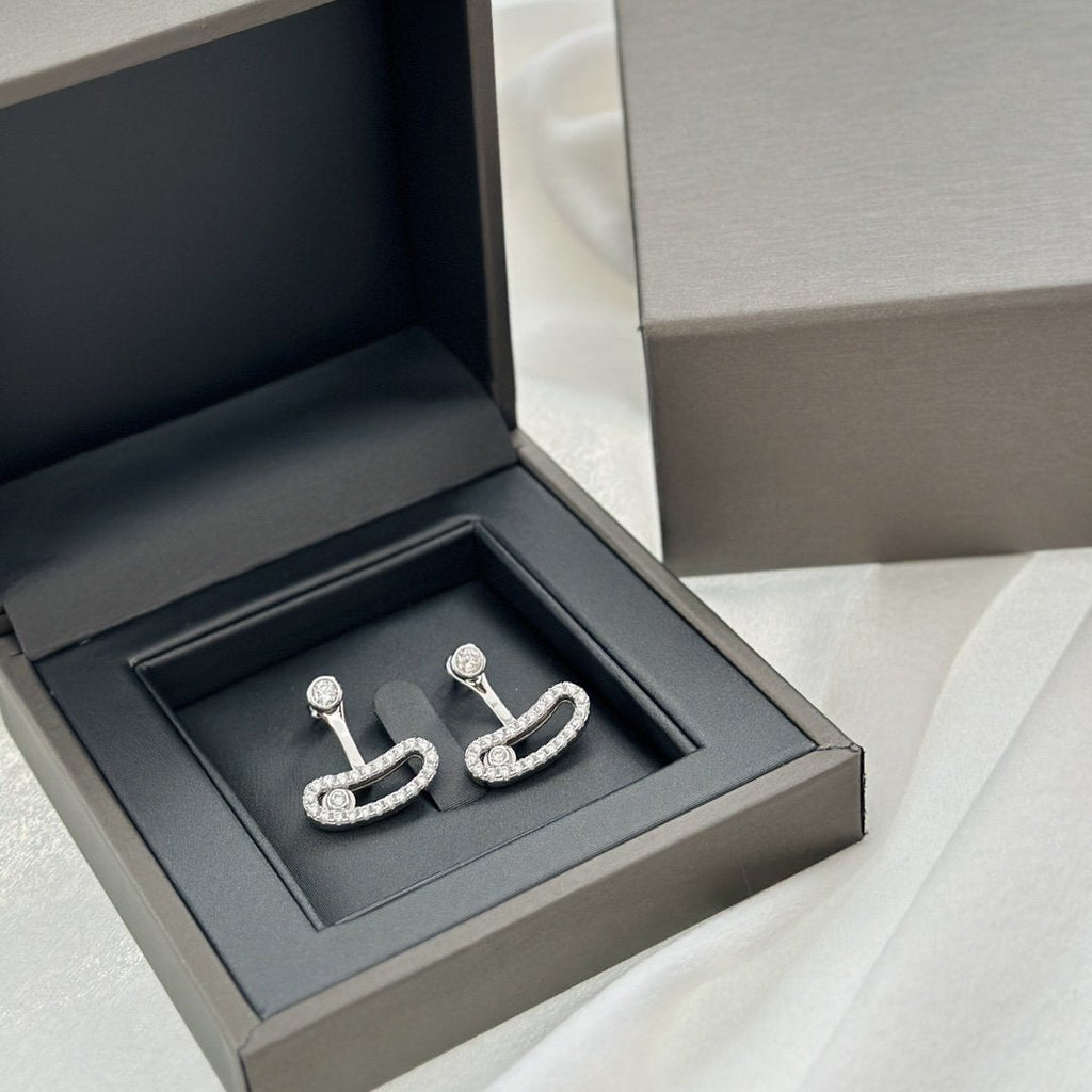 [Lumi]MOVE UNO SILVER DIAMOND EARRINGS