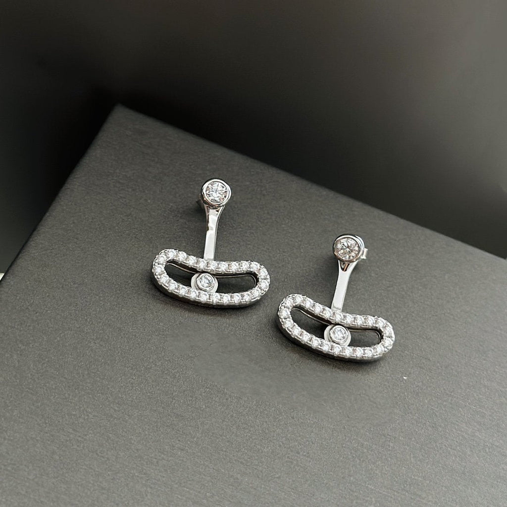 [Lumi]MOVE UNO SILVER DIAMOND EARRINGS