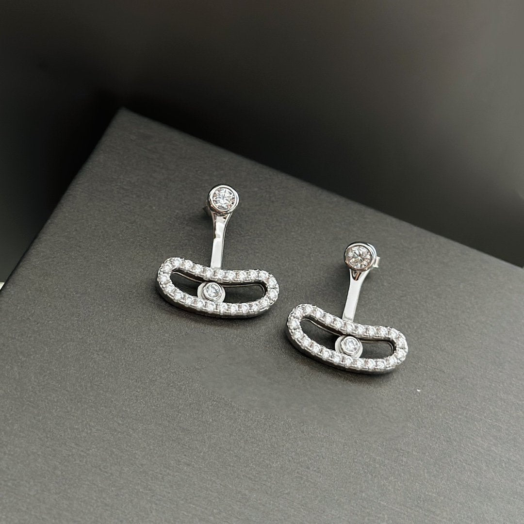 [Lumi]MOVE UNO SILVER DIAMOND EARRINGS