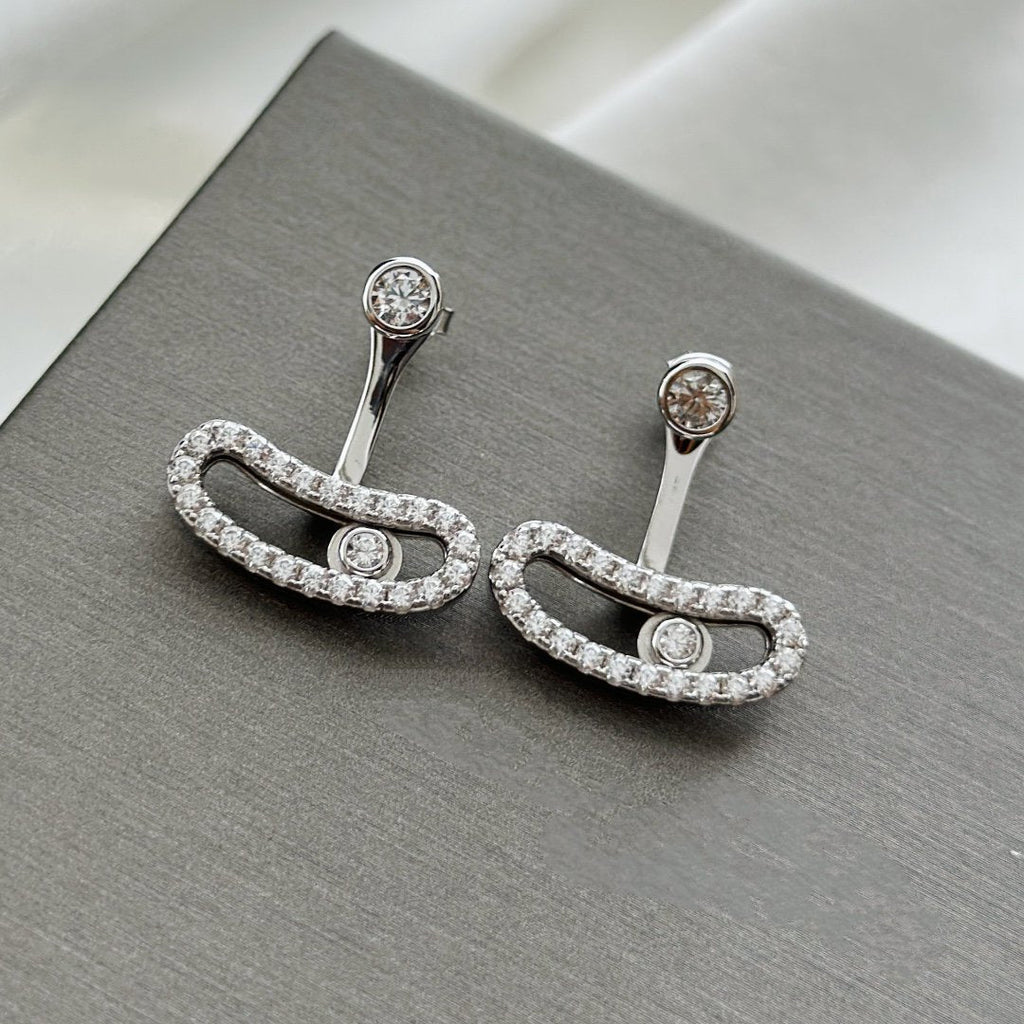 [Lumi]MOVE UNO SILVER DIAMOND EARRINGS