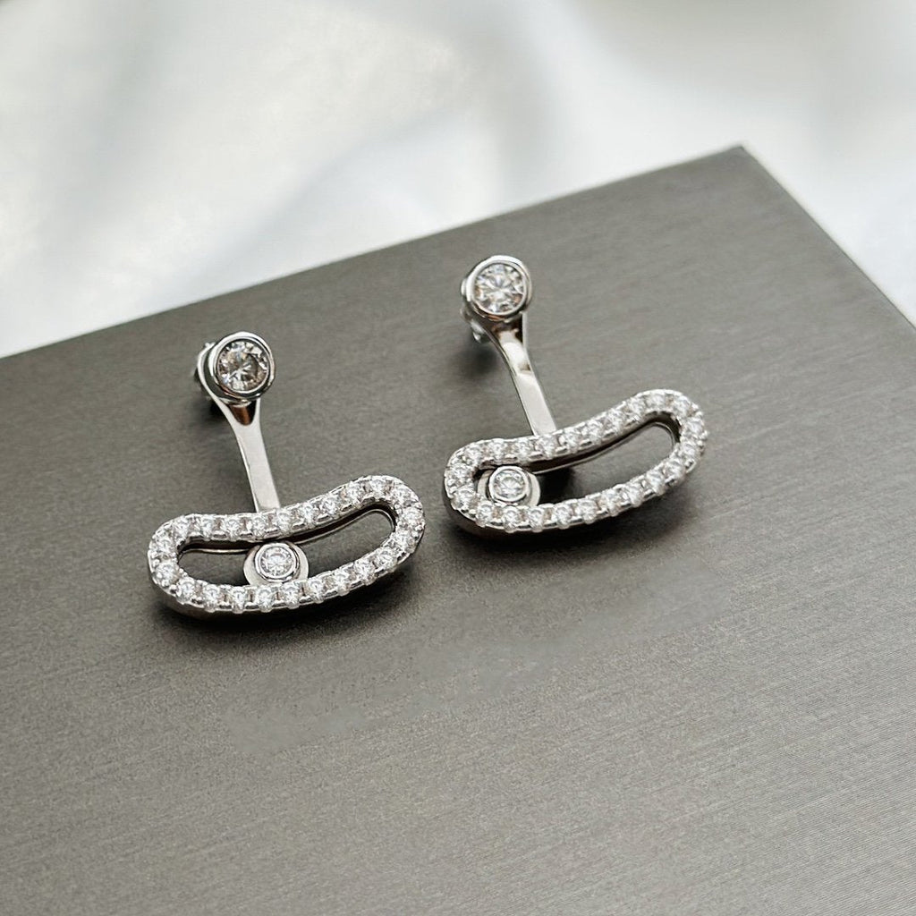 [Lumi]MOVE UNO SILVER DIAMOND EARRINGS