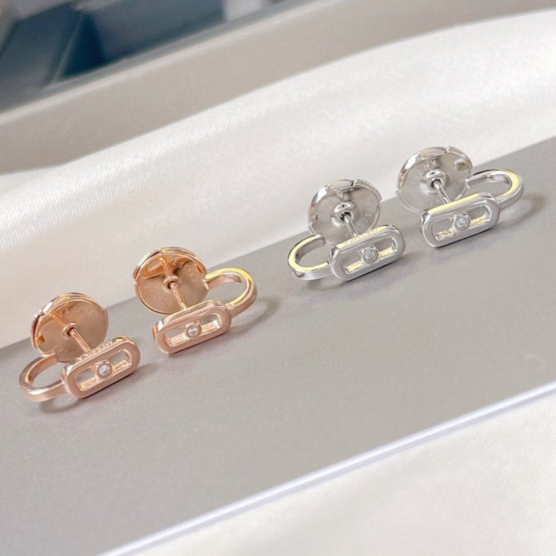 [Lumi]CREOLES MOVE UNO MINI 1 DIAMOND EARRINGS