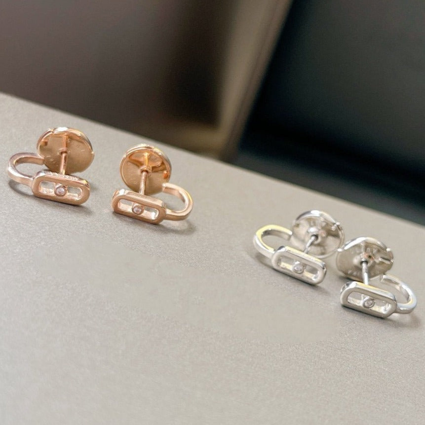 [Lumi]CREOLES MOVE UNO MINI 1 DIAMOND EARRINGS