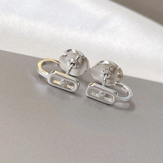 [Lumi]CREOLES MOVE UNO MINI 1 DIAMOND EARRINGS
