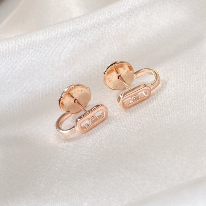 [Lumi]CREOLES MOVE UNO MINI 1 DIAMOND EARRINGS