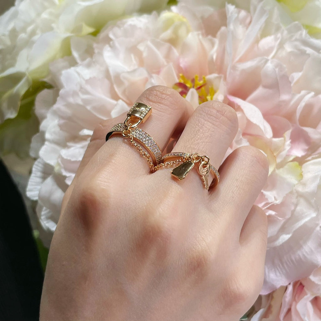 [Lumi Jewels]HM KELLY CLOCHETTE DOUBLE RING IN  WITH DIAMONDS