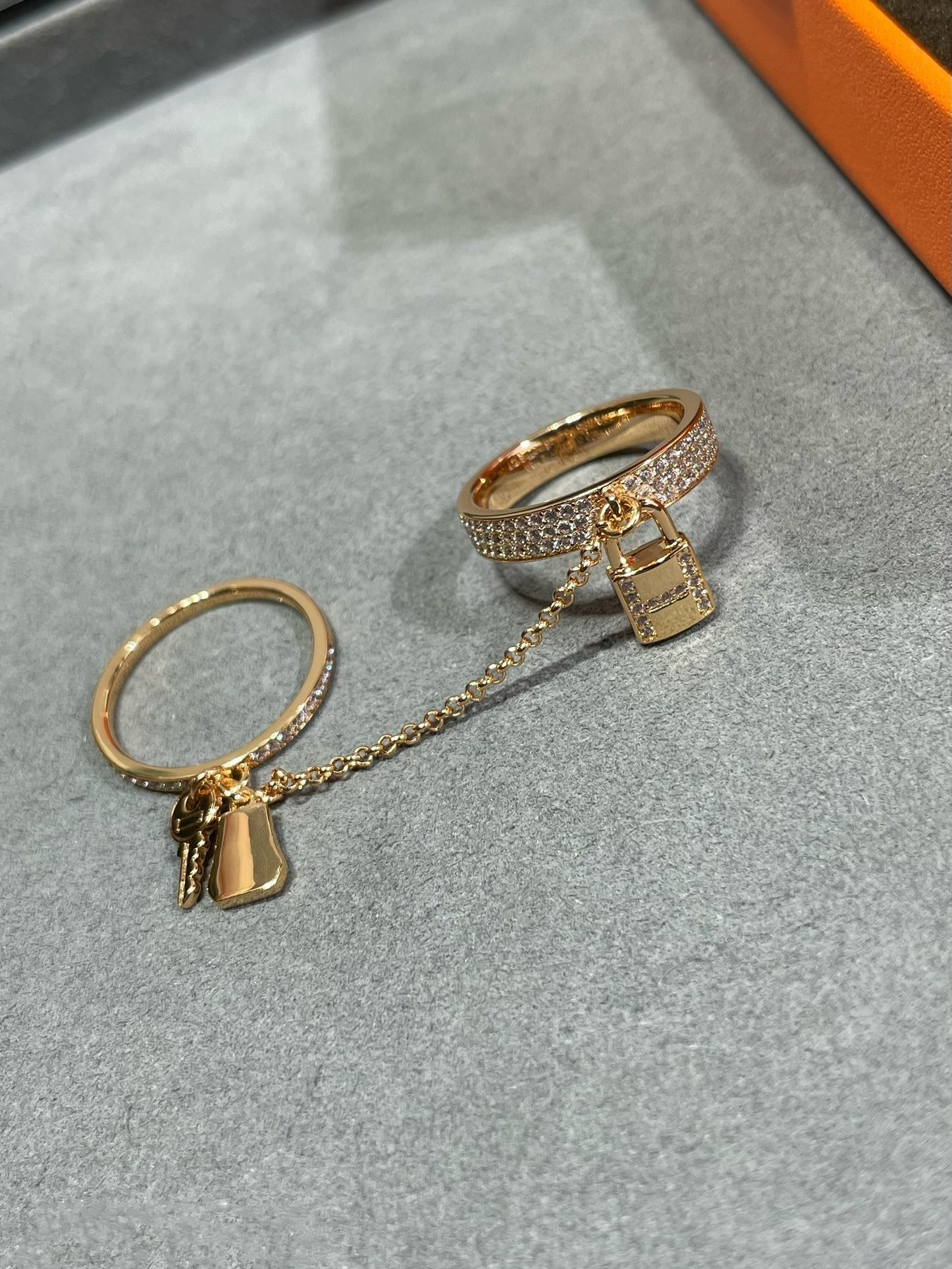 [Lumi Jewels]HM KELLY CLOCHETTE DOUBLE RING IN  WITH DIAMONDS