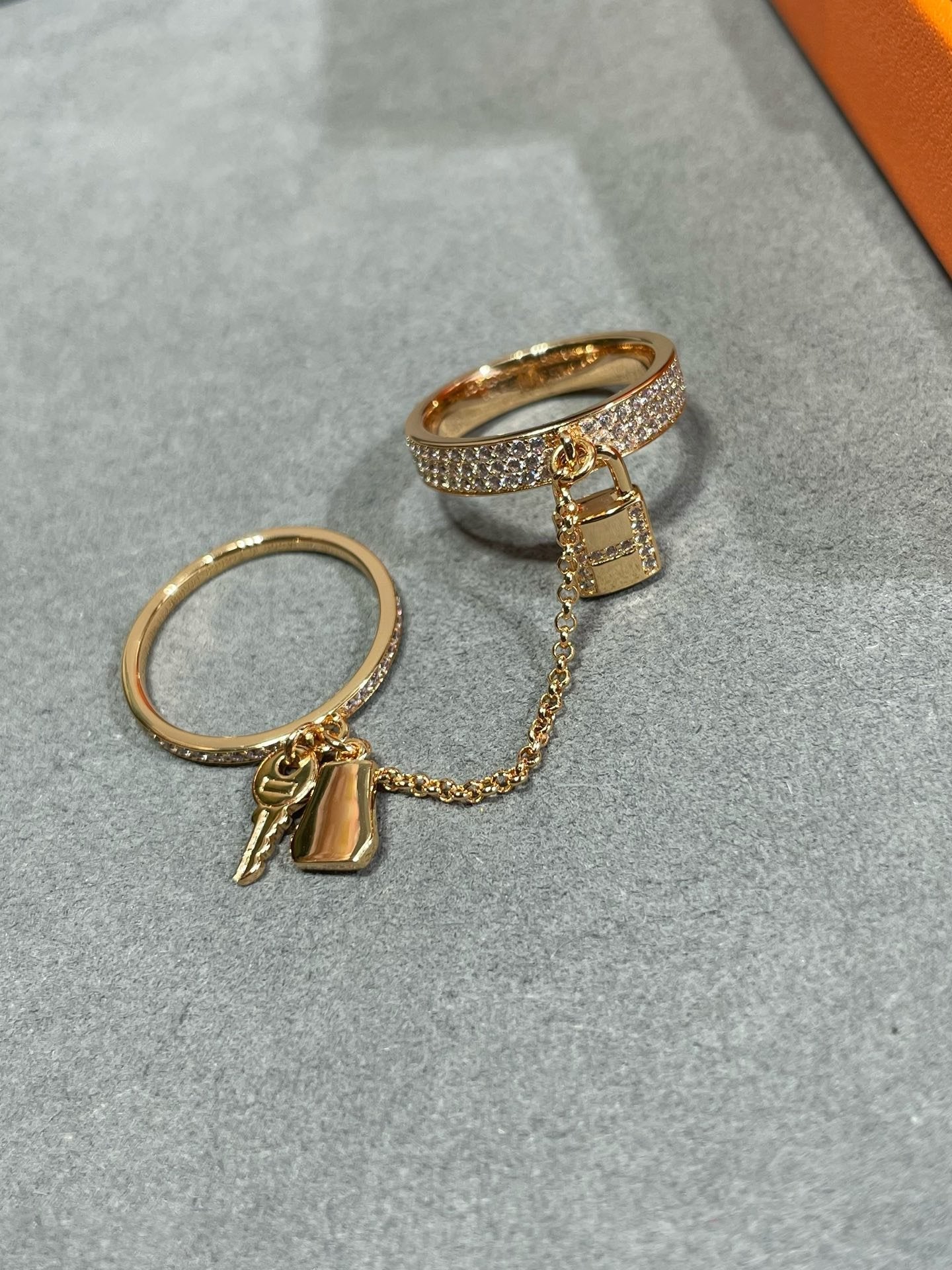 [Lumi Jewels]HM KELLY CLOCHETTE DOUBLE RING IN  WITH DIAMONDS