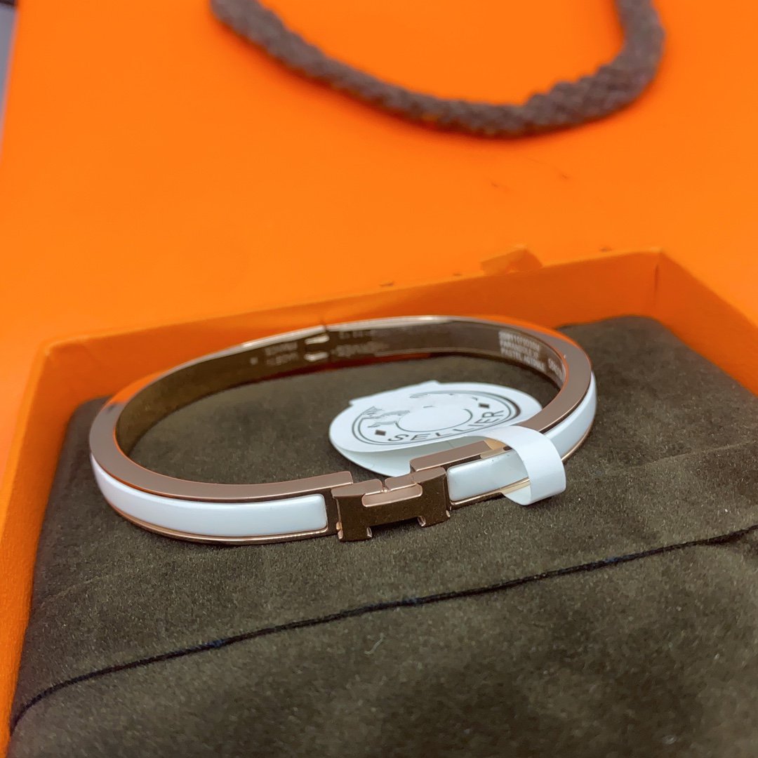 [Lumi Jewels]CLASSIC HM CLIC WHITE 8MM ENAMEL BRACELET