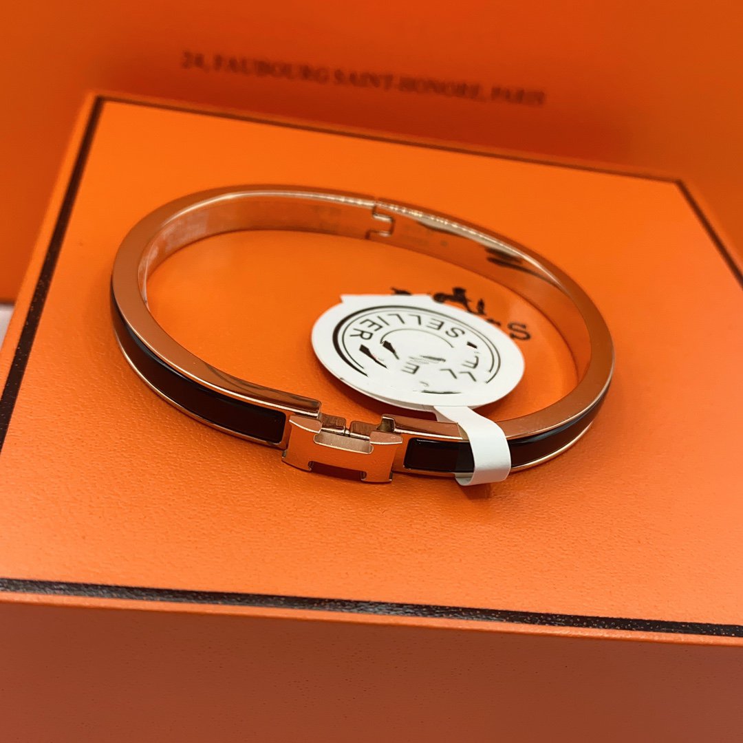 [Lumi Jewels]CLASSIC HM CLIC BLACK 8MM ENAMEL BRACELET