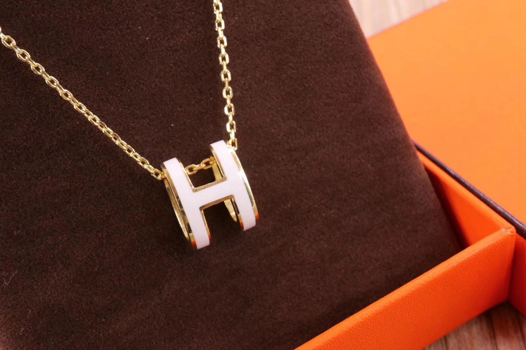 [Lumi Jewels]HM CLIC YELLOW ENAMEL GOLD NECKLACE