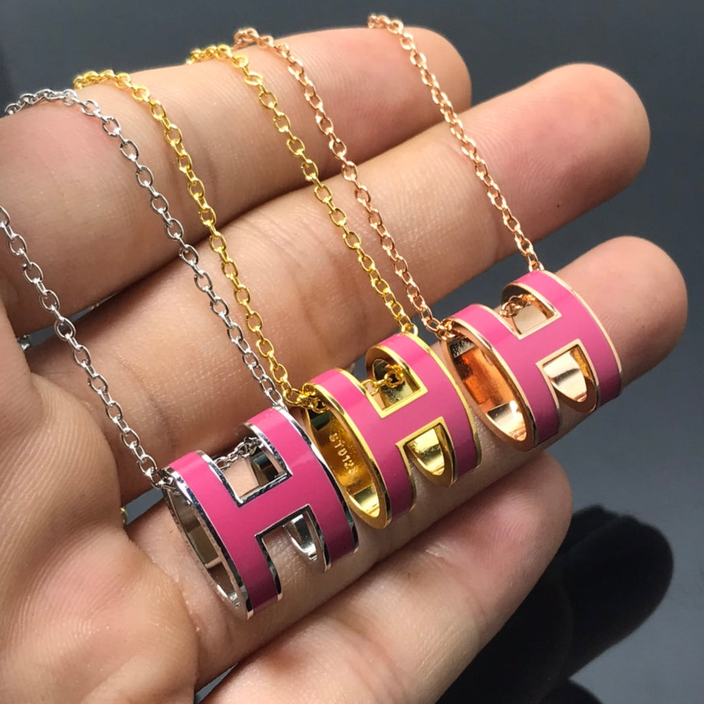 [Lumi Jewels]H NECKLACE PINK