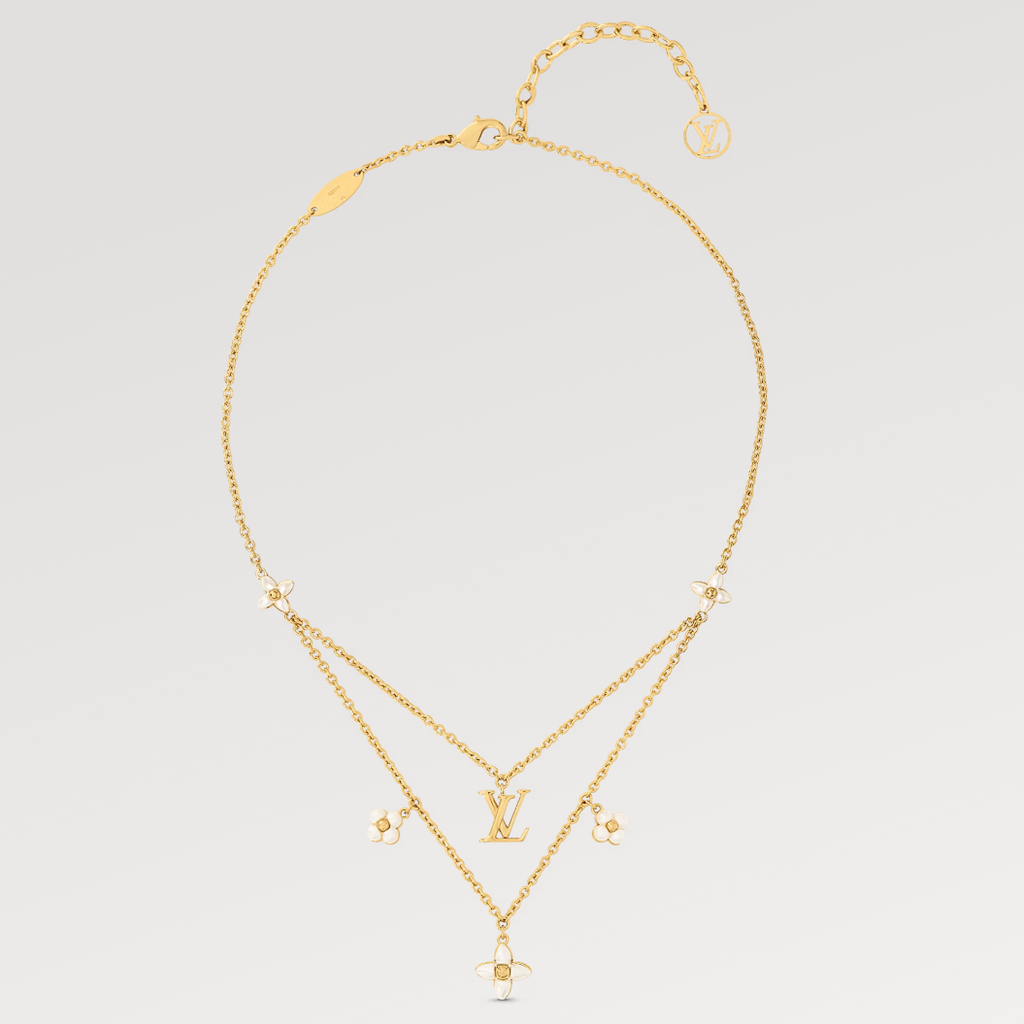 [Lumi Jewels]FLOWERGRAM GOLD MOP DOUBLE ROW NECKLACE