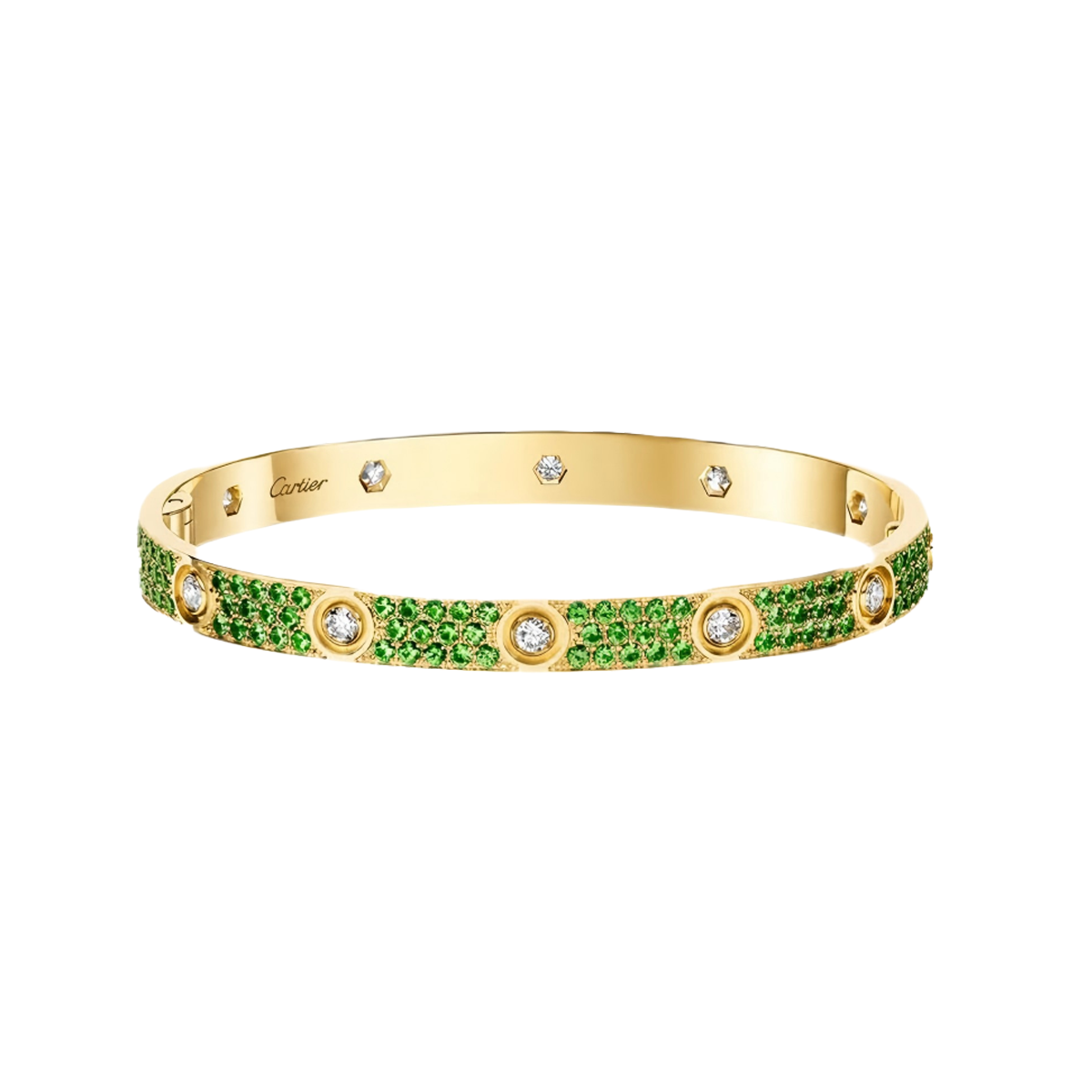 [Lumi Jewels]2026 PAVE GEMSTONE LOVE BRACELET 6.1MM 10 DIAMONDS