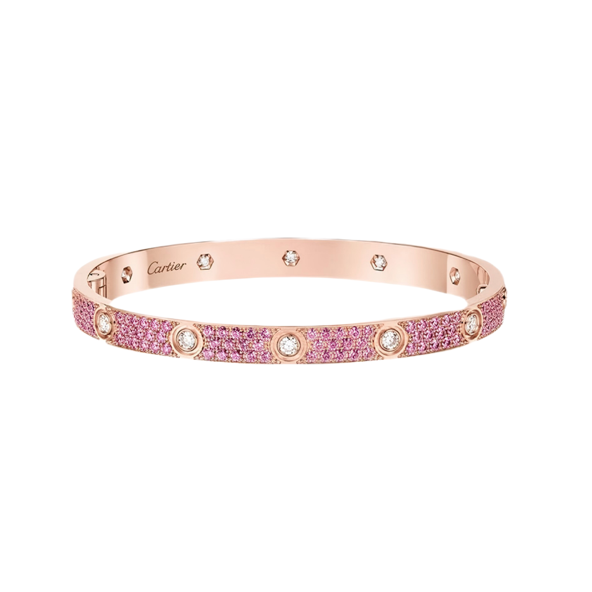 [Lumi Jewels]2026 PAVE GEMSTONE LOVE BRACELET 6.1MM 10 DIAMONDS