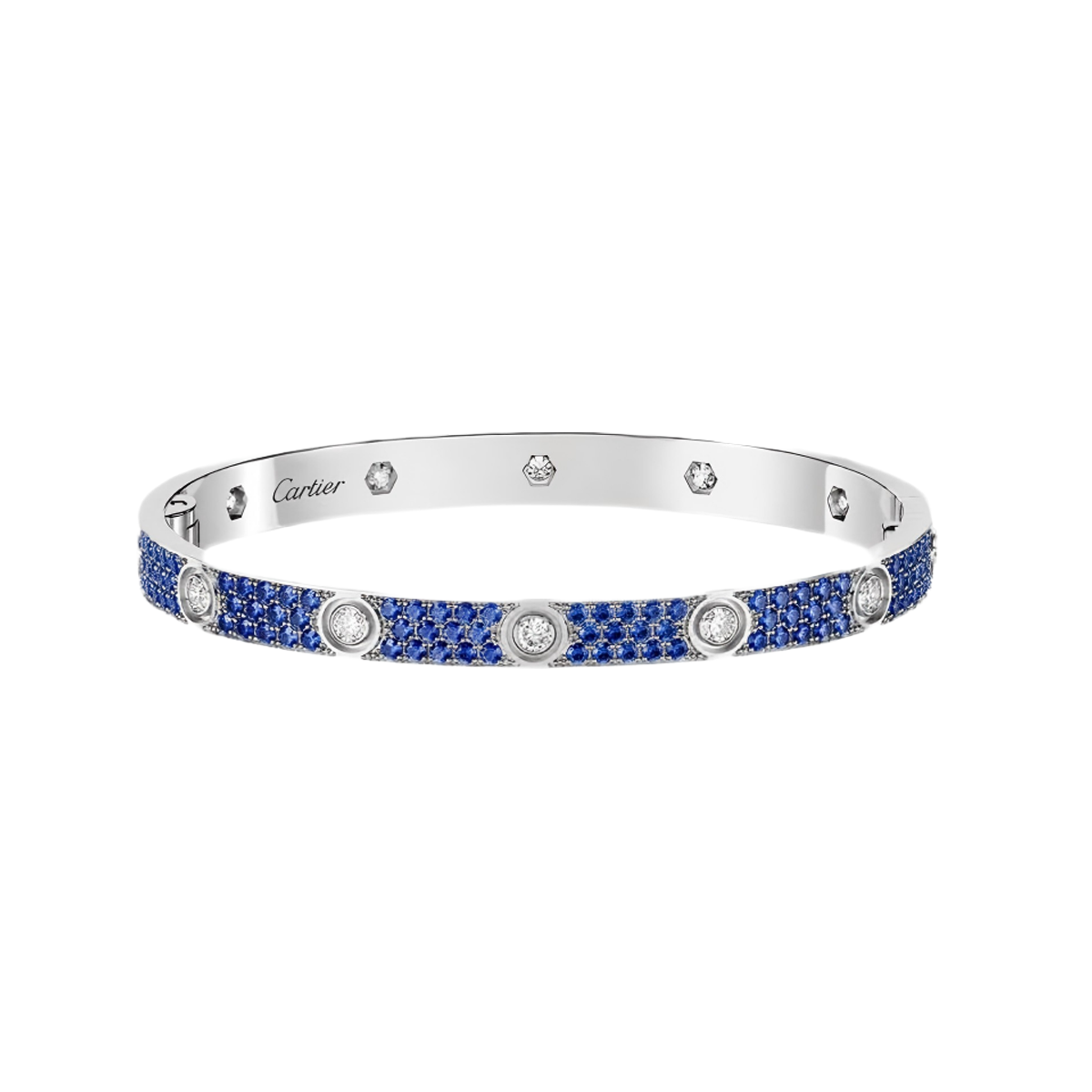 [Lumi Jewels]2026 PAVE GEMSTONE LOVE BRACELET 6.1MM 10 DIAMONDS