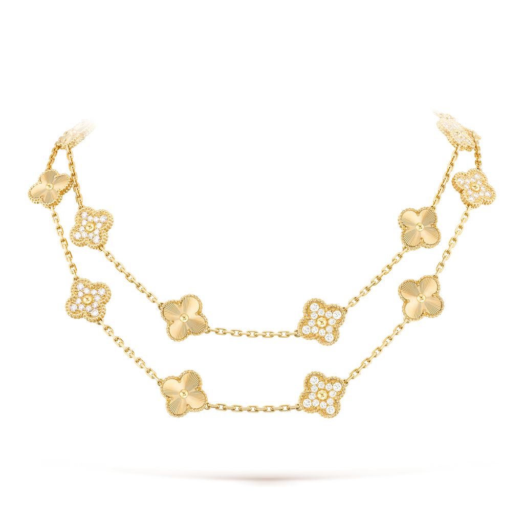 [Lumi Jewels]CLOVER 20 MOTIFS LASER DIAMOND NECKLACE