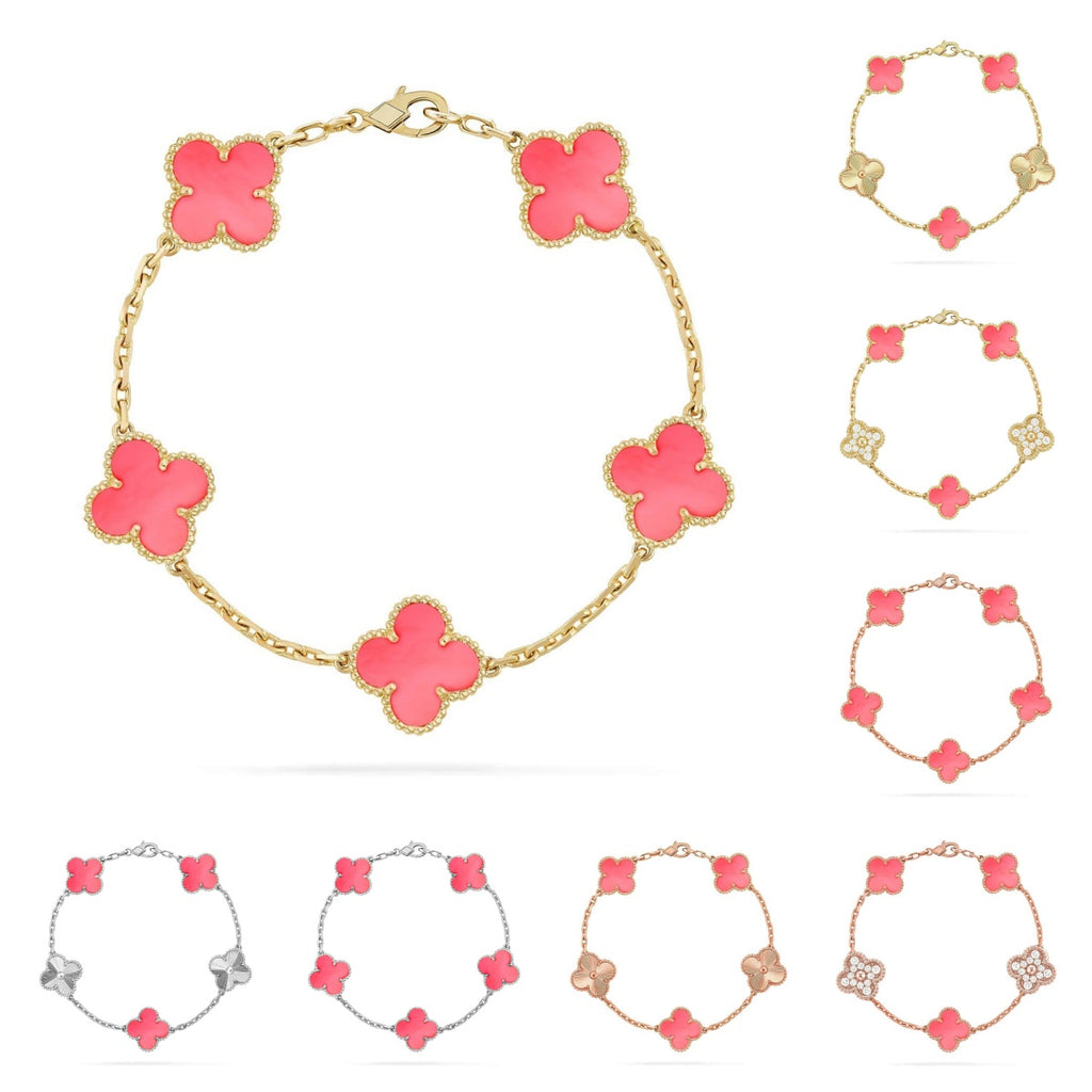 [Lumi Jewels] CLOVER 5 MOTIFS  PINK MOP BRACELET COLLECTION