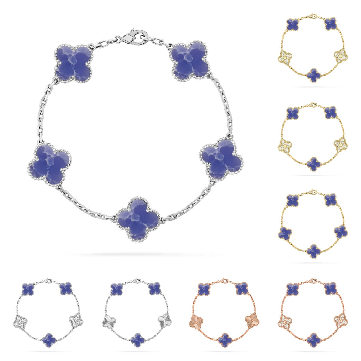 [Lumi Jewels]CLOVER 5 MOTIF BLUE VEINS BRACELET COLLECTION