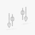 [Lumi]CREOLES MY TWIN 2 RANGS SILVER DIAMOND EARRINGS