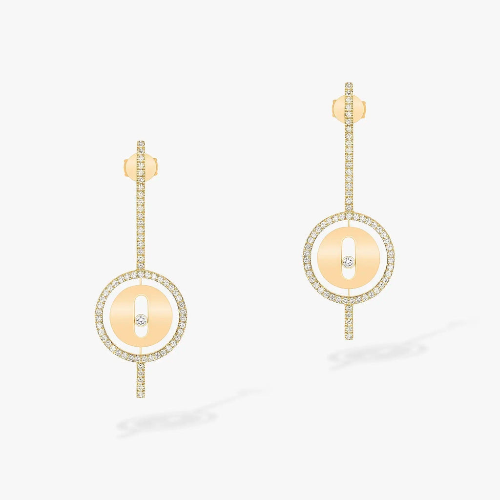 [Lumi]LUCKY MOVE ARROW PINK GOLD DIAMOND EARRINGS