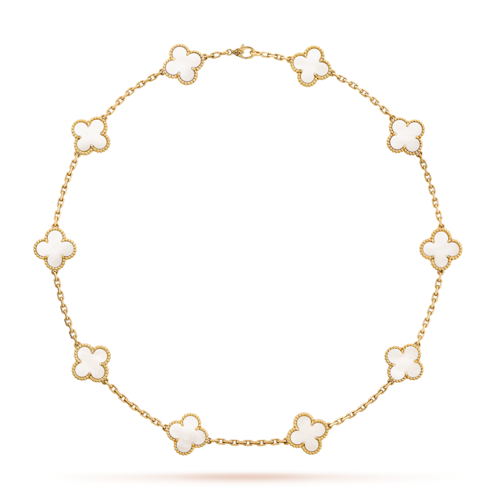 [Lumi Jewels]CLOVER 10 MOTIFS WHITE MOTHER OF PEARL NECKLACE