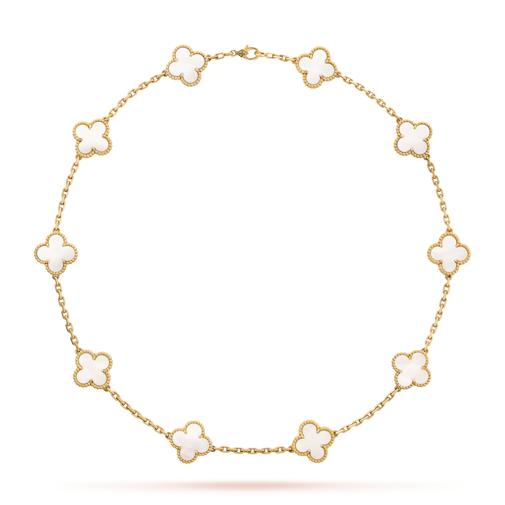 [Lumi Jewels]CLOVER 10 MOTIFS WHITE MOTHER OF PEARL NECKLACE