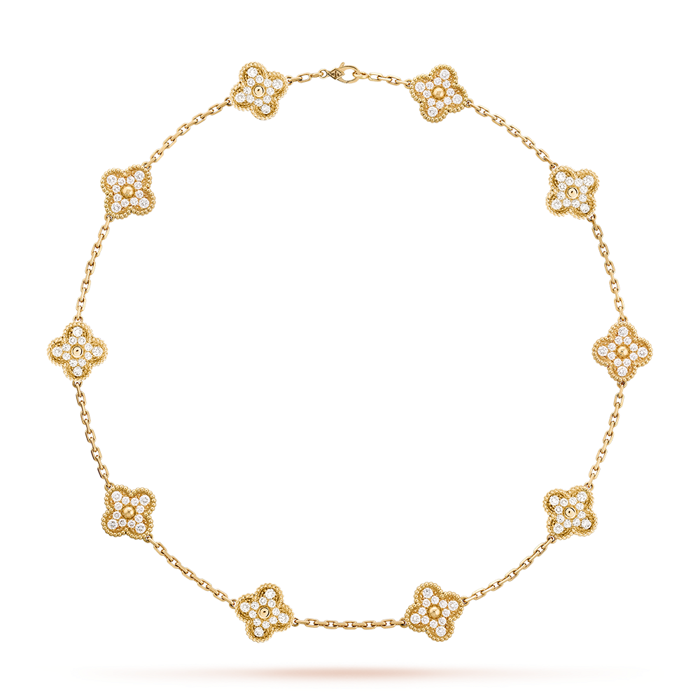 [Lumi Jewels]CLOVER 10 MOTIFS DIAMOND NECKLACE