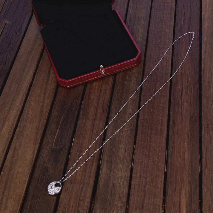 [Lumi Jewels]AMULETTE SILVER FULL DIAMOND NECKLACE