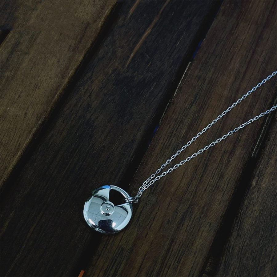[Lumi Jewels]AMULETTE SILVER FULL DIAMOND NECKLACE