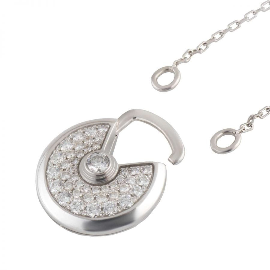 [Lumi Jewels]AMULETTE SILVER FULL DIAMOND NECKLACE