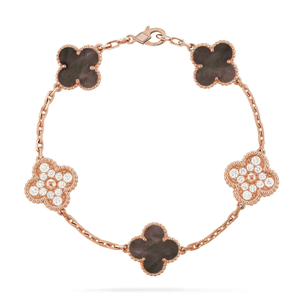 [Lumi Jewels] CLOVER 5 MOTIF GRAY MOP BRACELET COLLECTION