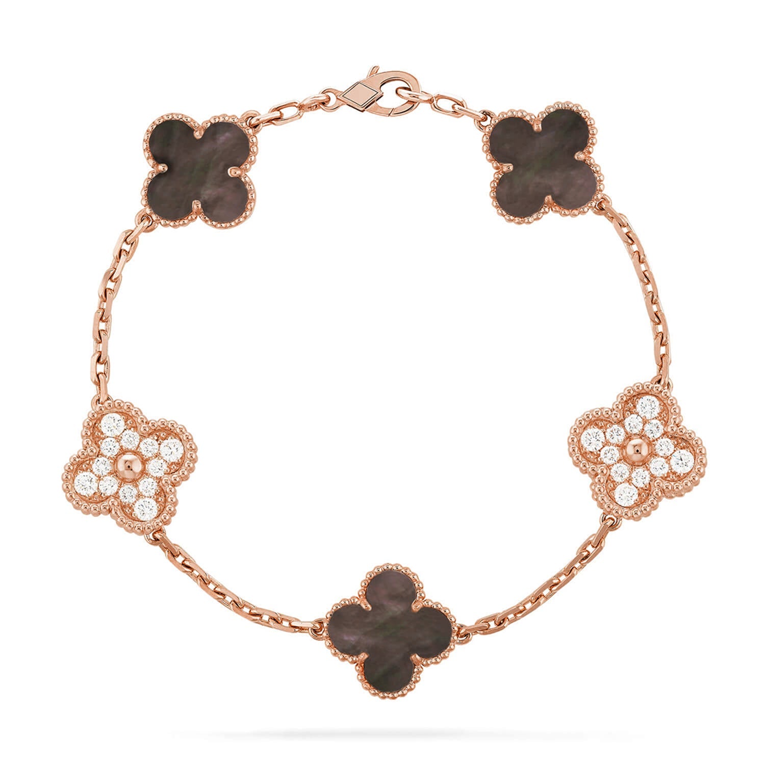 [Lumi Jewels] CLOVER 5 MOTIF GRAY MOP BRACELET COLLECTION