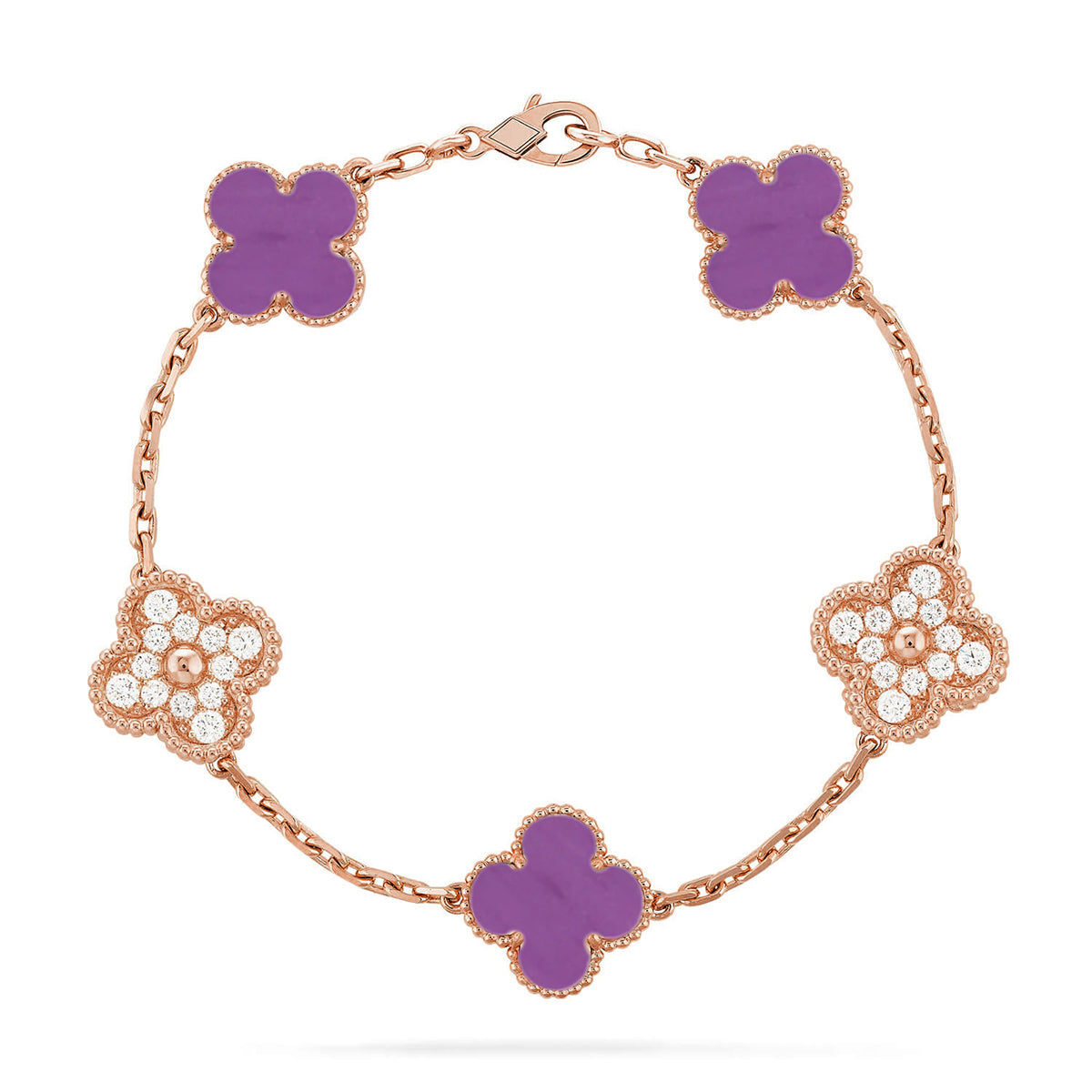 [Lumi Jewels] CLOVER 5 MOTIF VIOLET BRACELET COLLECTION