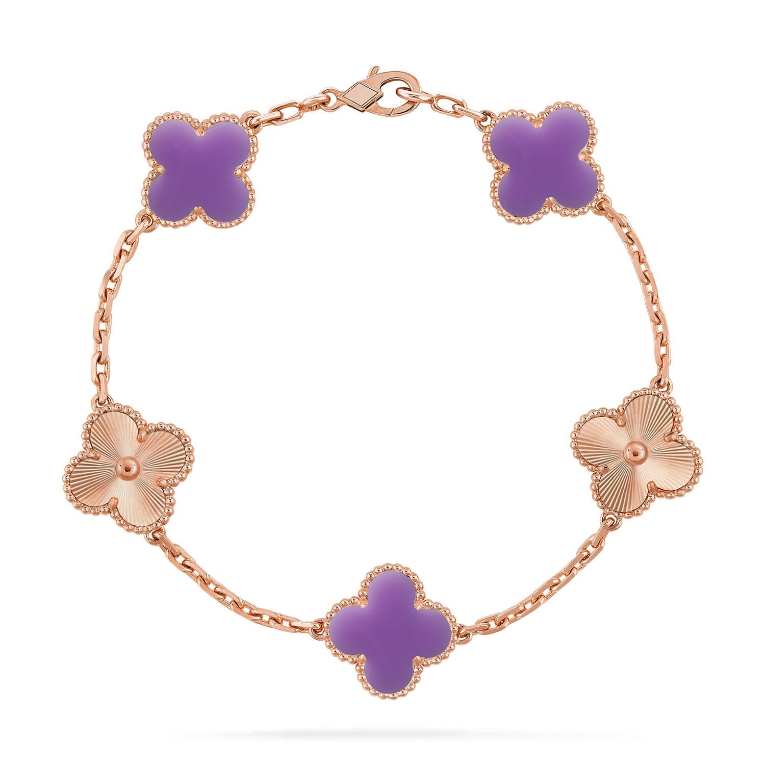 [Lumi Jewels]CLOVER 5 MOTIF LIGHT PURPLE BRACELET COLLECTION