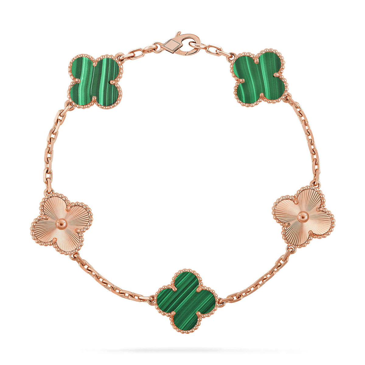 [Lumi Jewels] CLOVER 5 MOTIF MALACHITE BRACELET COLLECTION