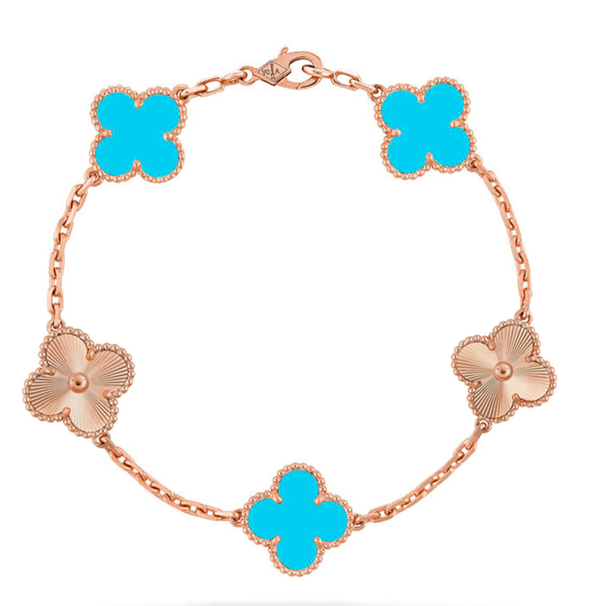 [Lumi Jewels] CLOVER 5 MOTIF TURQUOISE BRACELET COLLECTION