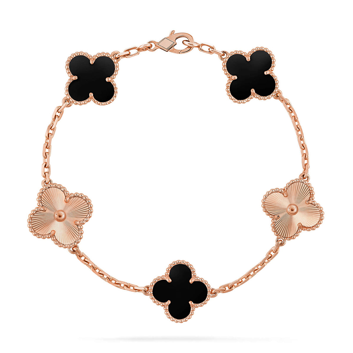 [Lumi Jewels] CLOVER 5 MOTIF ONYXS BRACELET COLLECTION