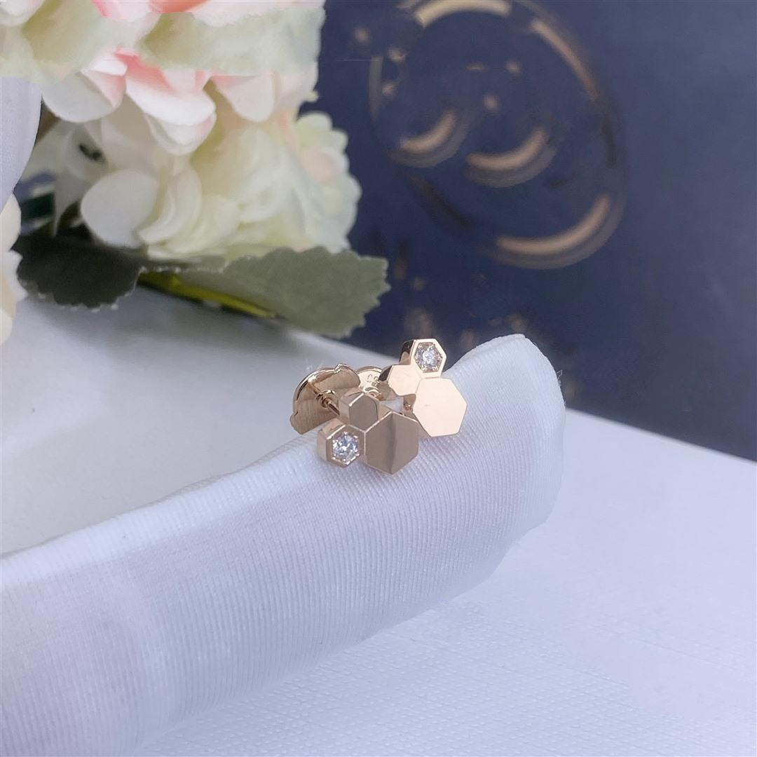 [Lumi Jewels]BEE LOVE PINK GOLD DIAMOND EARRINGS