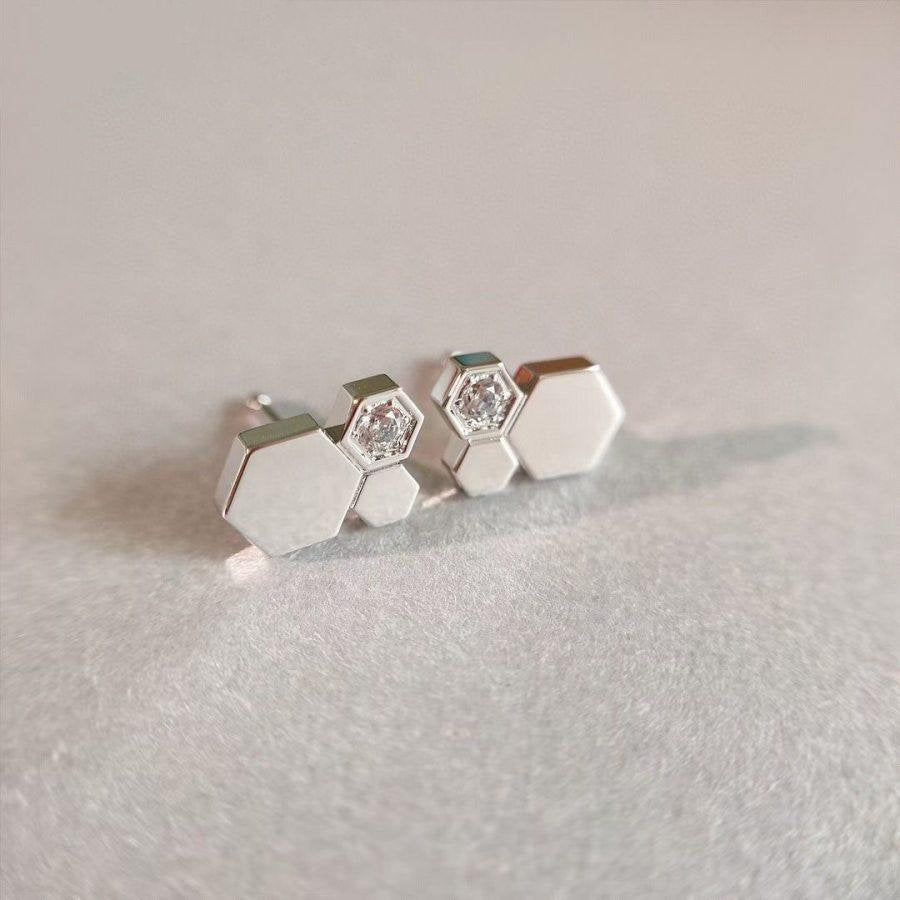 [Lumi Jewels]BEE LOVE SILVER DIAMOND EARRINGS