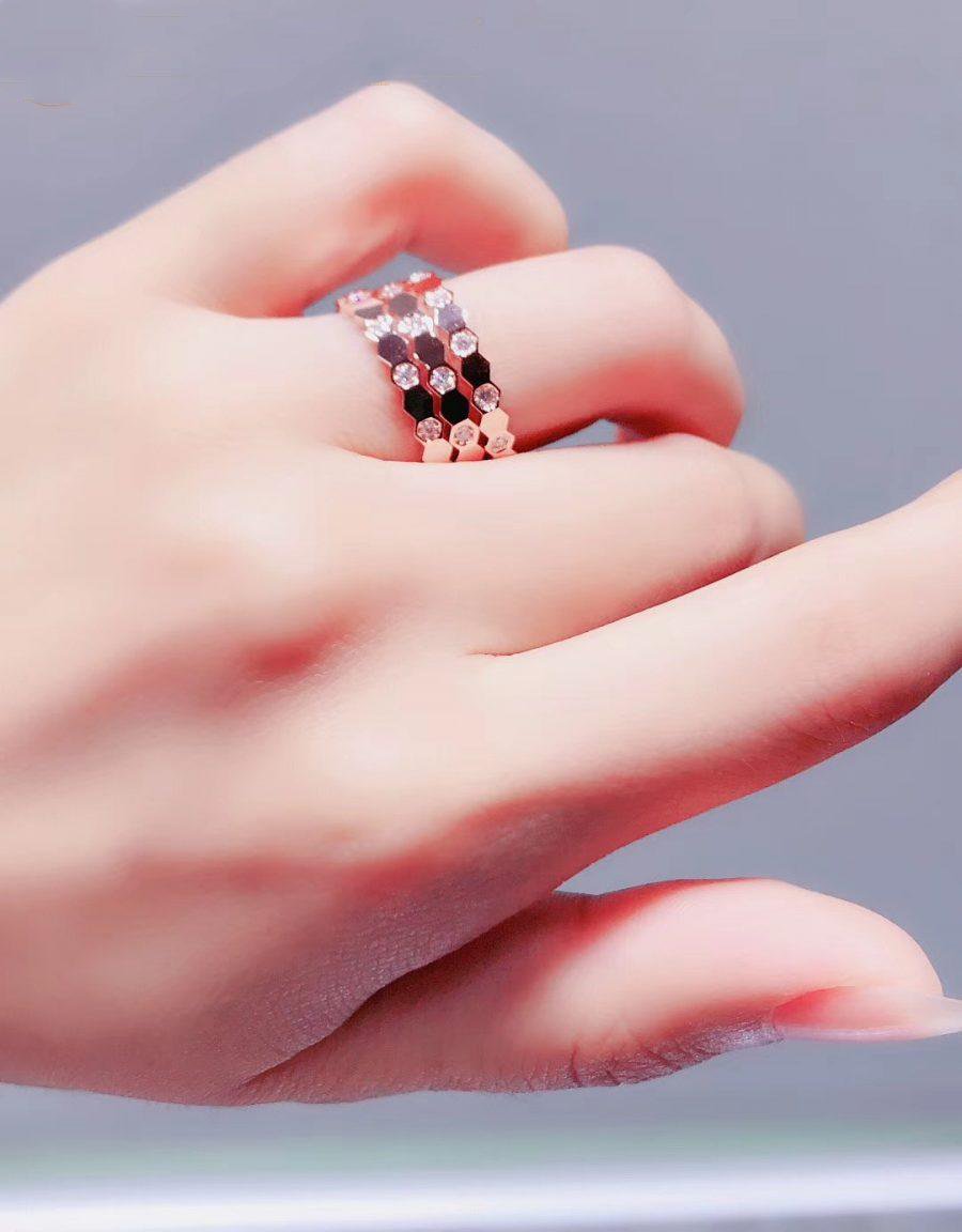 [Lumi Jewels]BEE LOVE RING PINK GOLD DIAMOND