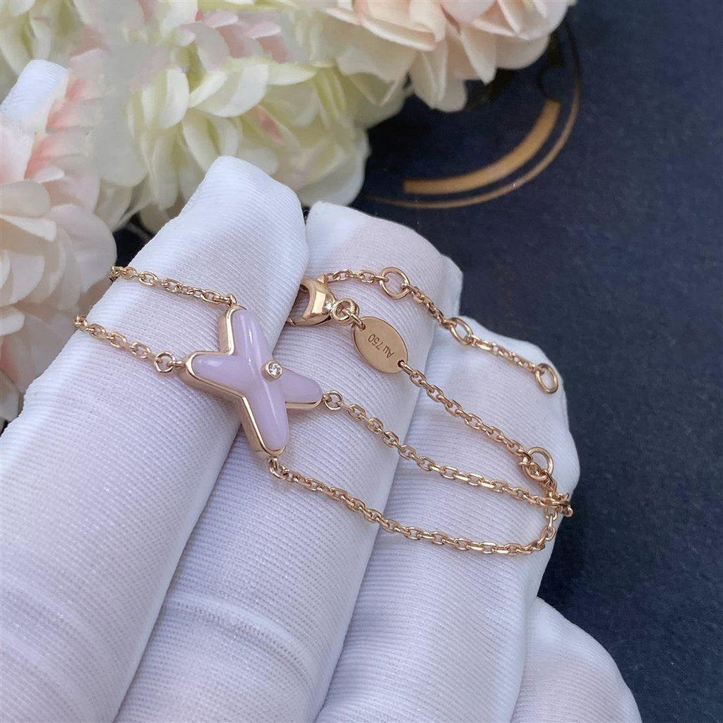 [Lumi Jewels]JEUX BRACELET PINK MOP PINK GOLD 1 DIAMOND